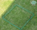 24 M Chicken Net Fence Kit With Gate Double Pointed Posts in Green with
