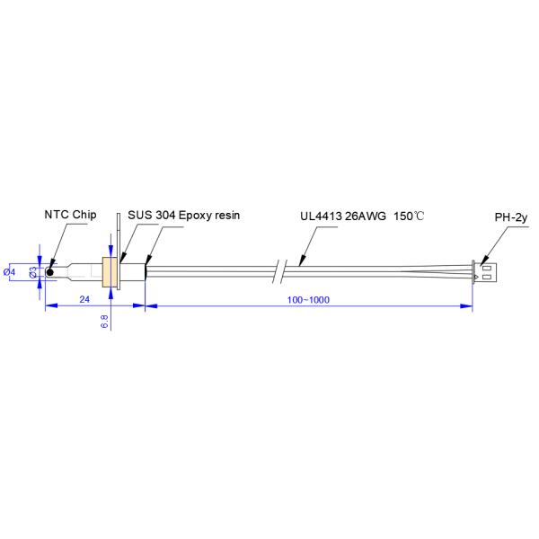 Custom Resistance Value Quick Response Temperature Sensors For Boiler
