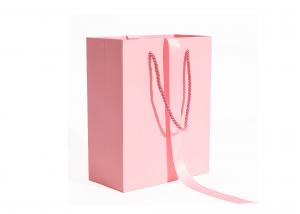Best Custom Logo Romantic Pink Underwear Shopping Paper Bag With Rope Handles wholesale
