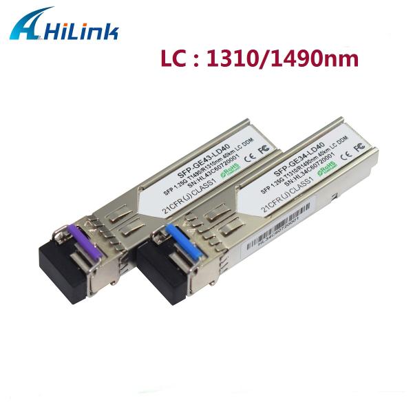 1000BASE-BX 1.25G SFP Transceiver 1310nm/1490nm 40KM BIDI SFP LC/SC Gigabit Ethernet Module