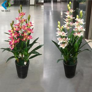 China Fabric Floral Artificial Orchid In Pot For Indoor Home Decoration 1m Height on sale