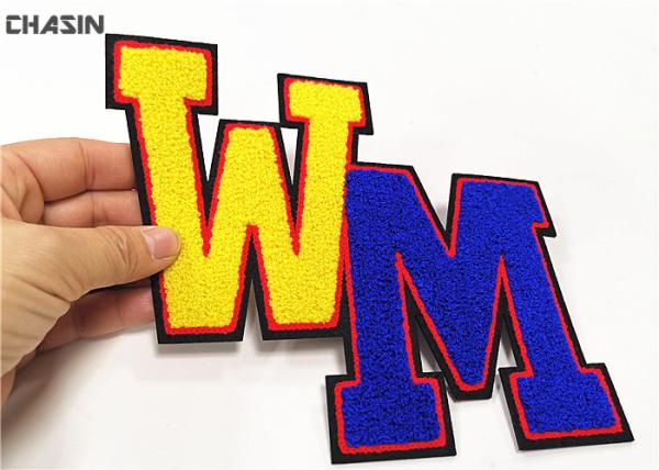 Cheap Chenille Alphabet Sewn Patches  ,  Custom Chenille Patches No Minimum for sale