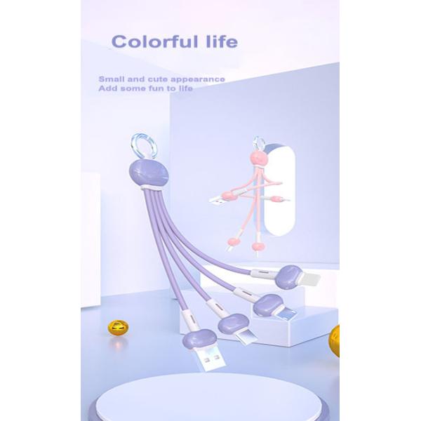 Usb 2.0 Type C Cable Keychain Data Cable Liquid Silicone 13cm Android 8pin