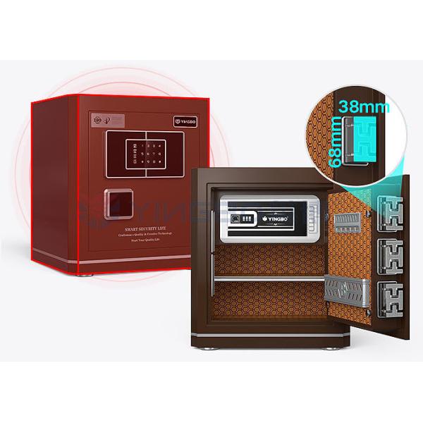 residential Height 450mm Fire Proof Safe Box For Home With Smart Fingerprint Lock