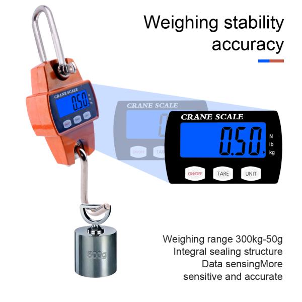 Digital Hook Scale LCD Smart Electronic Professional Waterproof Detachable Hook Industrial Scale Hanging Blue Orange