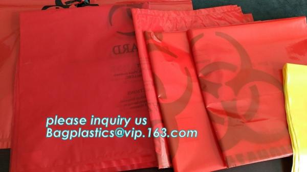 custom printed jumbo plastic garbage packaging plastic asbestos waste bag, poly asbestos warning printed burial bags