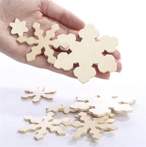 Assorted Unfinished Wood Snowflake Cutouts Christmas tree ornaments Holidays Gift Ornament