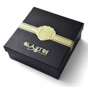 Best UV Engrave Belt Packing Box Fancy Noble Black Silver Cardboard Paper wholesale