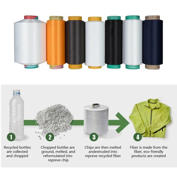 Virgin Recycled Polyester Filament Yarn FDY HOY POY DTY For Knitting Weaving