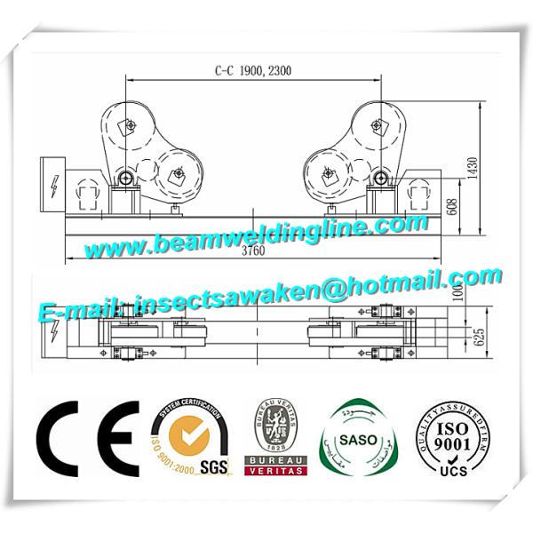 1020mm/Min Pipe Welding Rotator , Welding Positioner Rotator 40T Capacity