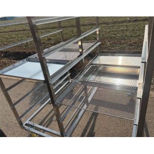 China 6 Tiers Mobile Stainless Steel Food Delivery Tray Trolley For School Canteens on sale