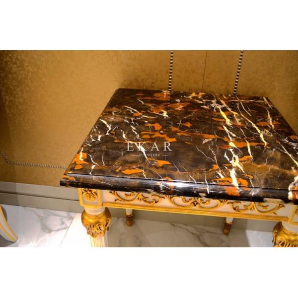 Small Vintage High Quanlity Classic End Table Marble Top Corner Table And Side Sofa Table