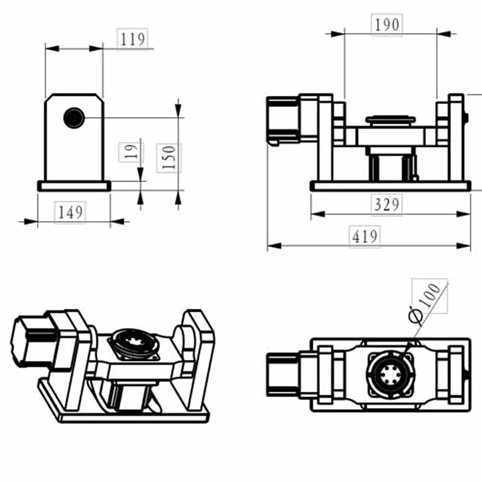 CNC Rotary 4th A Axis C Axis Dividing Index Head Harmonic Gearbox With Chuck