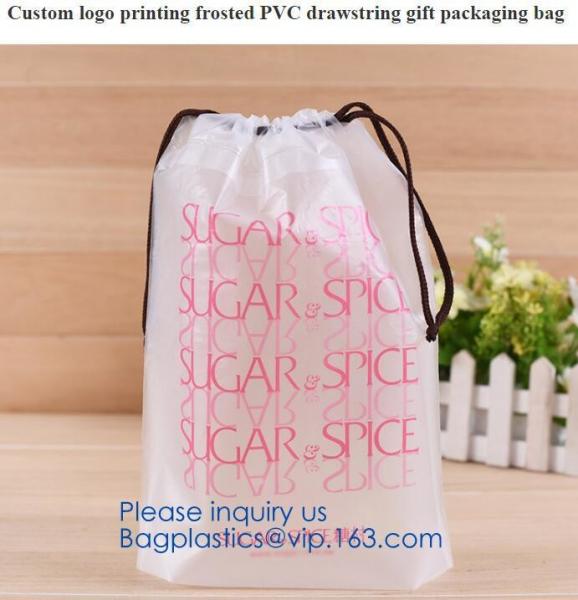 Laundry Bags Hospitality Plastic Bags Drawstring Closure Write-On Indicator Strips. Clear Hotel Biodegradable Bags With