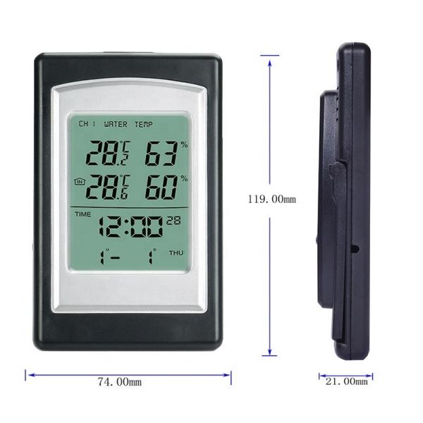 Cheap 120*75*21mm Multi Function Display Clock With Wireless Temperature And Humidity Meter for sale