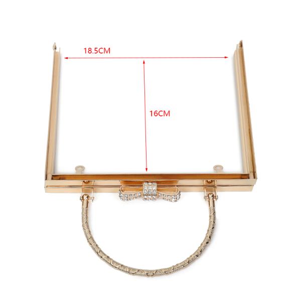 Alalamu Box Metal Clutch Purse Frame Rustproof Durable 18.5×16cm