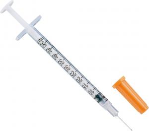 China Transparent Disposable Injection Insulin Syringes U-40 EO Gas 1ml 0.5ml on sale