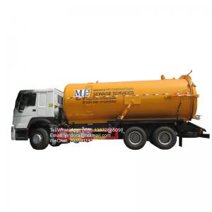 Best Sinotruk howo 6x4 336hp 16000l 18000l sewer cleaning vacuum tanker pump sewage suction truck for sale wholesale