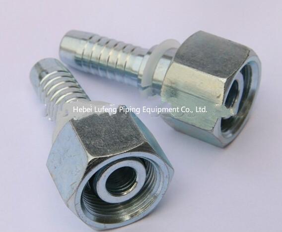 Cheap High quality carbon steel threaded crimped hose fitting for sale