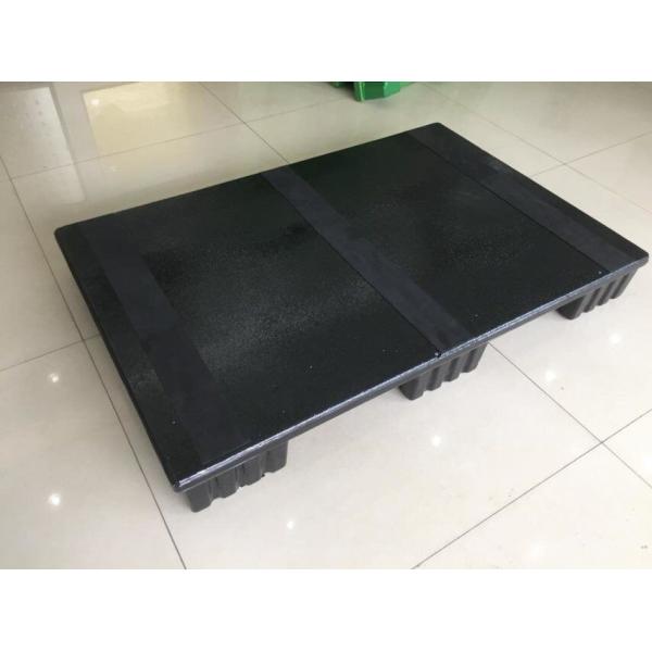 Light - Weight 3 Runners EPS + PET Black Plastic Pallets Customized Foam Airport