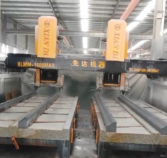 Cheap 3 Axis CNC Dual Beam Bridge Type Four Blade Cutting And Milling Machinery For Large Scale Special Shaped Stone Processin for sale