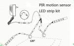 PIR Human Motion Sensor LED Strip Light Kit with Daylight Sensor Double Heads