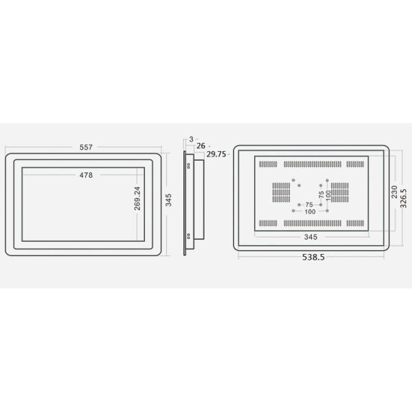 Embedded Installation Industrial Panel PC Rugged Windows Tablet For Self Service Kiosk
