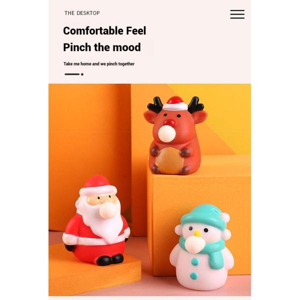 Children's Decompression Fidgets Toy Christmas Prank Bubble Blowing Venting Vinyl Toy for Relieving Stress by Squeezing