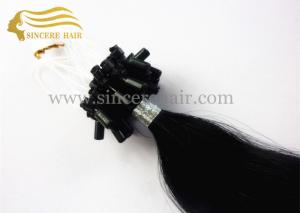Best 22 Micro Ring Hair Extensions for sale - 55 CM 1.0 Gram Black Straight Pre Bonded Micro Ring Hair Extensions For Sale wholesale