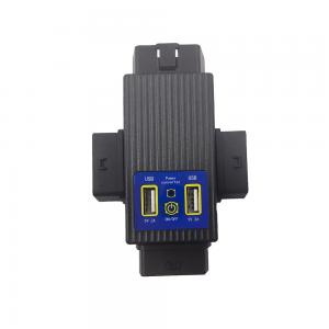China OBD2 power converter one minute three to car 2USB supply ports on sale