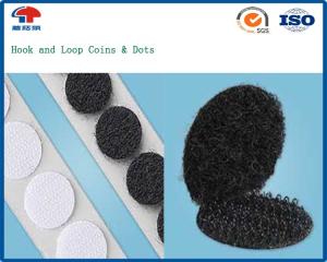 Best Sticky back Hook And Loop Coins , Black Hook and Loop dots Nylon / Polyester wholesale