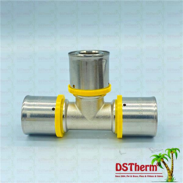 Brass Gas Equal Threaded Tee Press Fittings For Pex Aluminum Pex Pipe