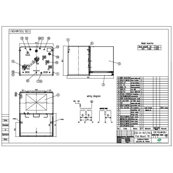 167Kva Single Phase Pad Mounted Transformer Residential Oil Filled 34.5KV Liquid Filled