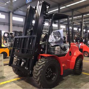 Best Customised All / Rough Terrain Forklift , 3.5 Ton Red Steel Atv Forklift wholesale