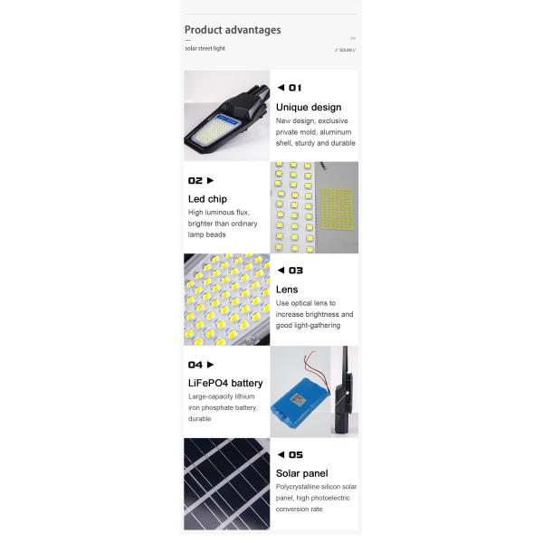 Die Casting Aluminum Solar Street Light Waterproof 500w With Remote Control