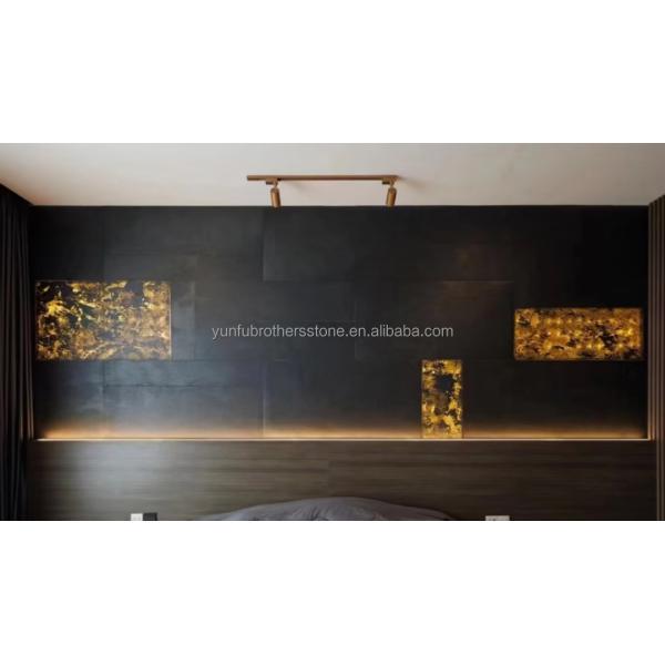 Flexible Slate Stone Sheets Wall Cladding in Modern Design for Hotel Villa Interiors