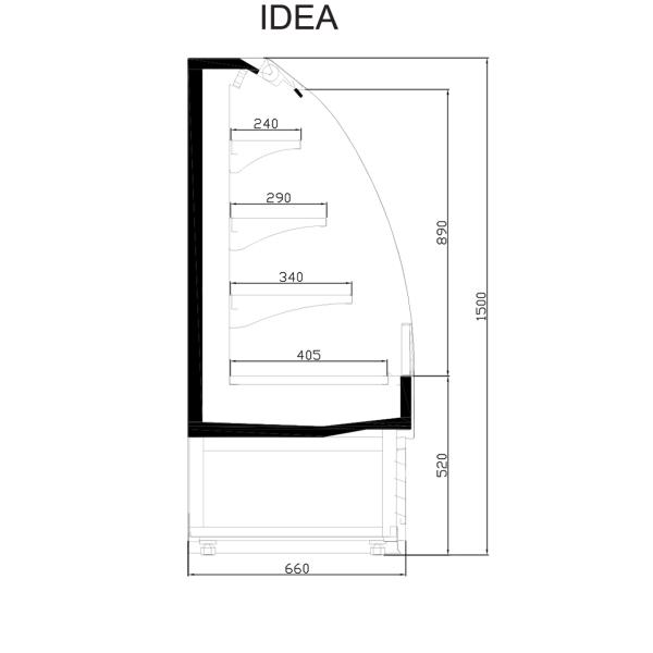 Grab And Go 70cm Refrigerated Curved Merchandiser Cooler White
