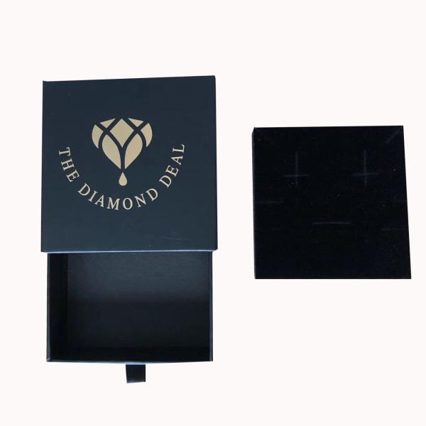 Rigid Boxes End Black Gold Style Necklace Gift Box for Customer's Specific Requirement