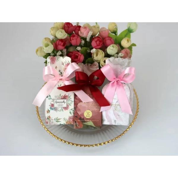 ODM 5*5*12cm Candy Chocolate Wedding Paper Box With Ribbon