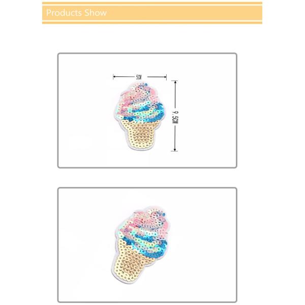 Multi Layered Color Ice Cream Iron On Patch 5*9.5CM Size With Merrowed Border
