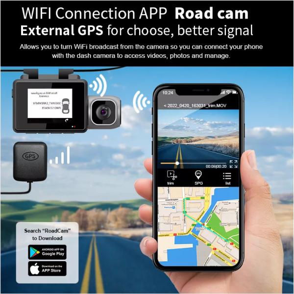 1080P 2K 4K 3 Channel GPS Dashboard Camera 4G DVR Car Dash Cam