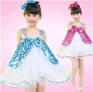 China Girl‘s sequined costumes dance costumes dress for children on sale
