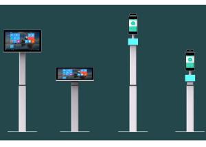 China Safe Temperature Measurement kiosk face recognition RFID card reader Machine for access control system MIPS software on sale