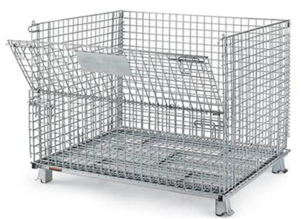Cheap Metal Stackable Welded Wire Containers Collapsible Wire Mesh Containers for sale