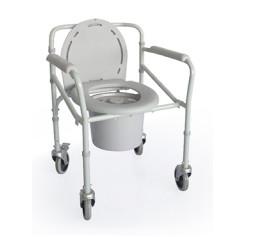 Cheap Bedpan Castor Folding Toilet Chair , Aluminum Portable Shower Commode Chair for sale