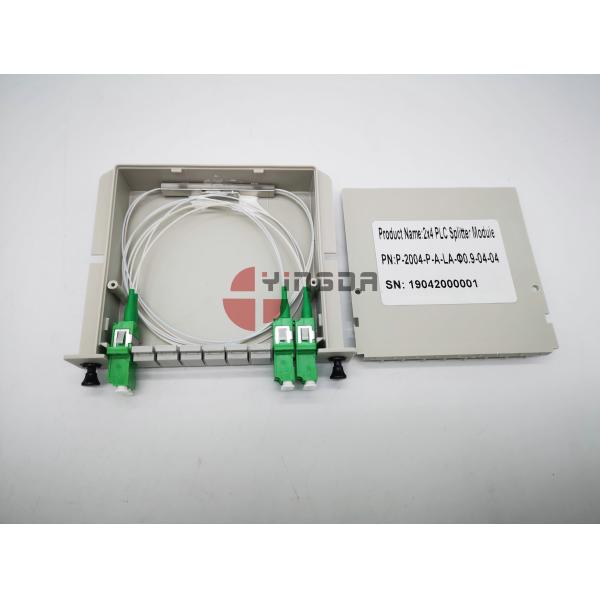 Plastic 2x4 Fiber PLC Splitter LGX Cassette Modular With LC/APC Duplex Fiber Optic Connector