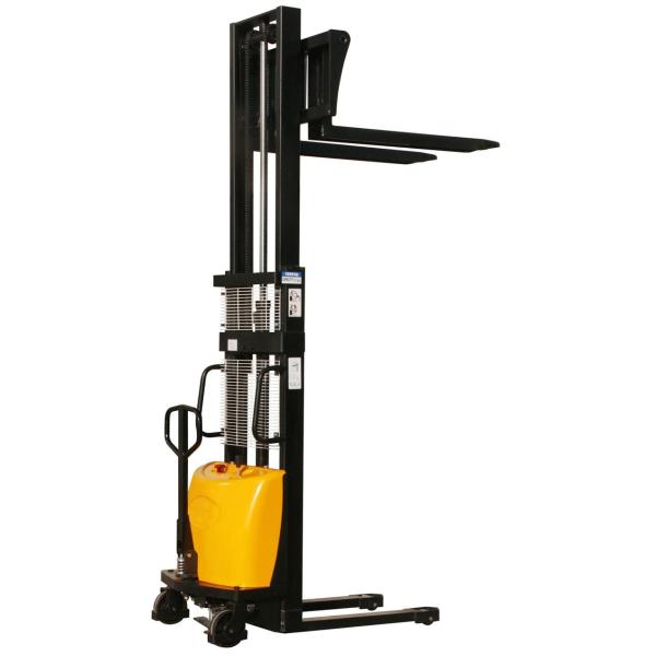 3stage 4.5m lift height Semi electric stackers with double forks