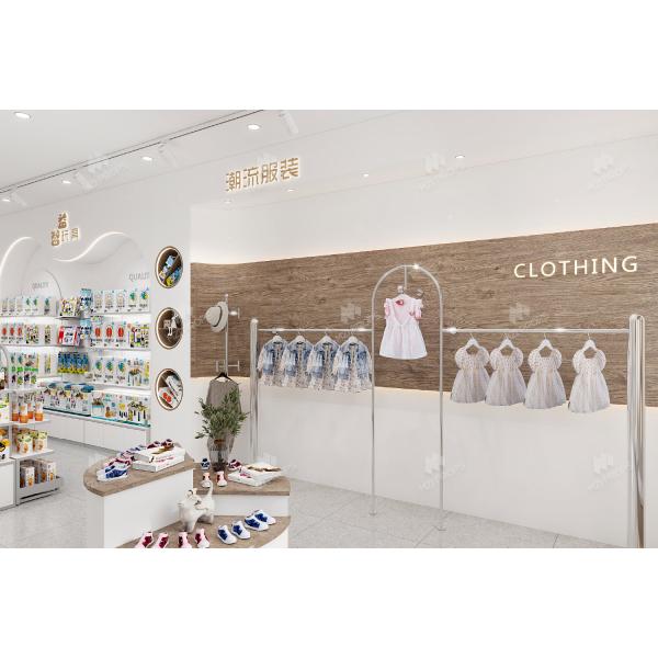 05-YMJYS Maternity And Baby Shop Display With Raw Wood Minimalist Style
