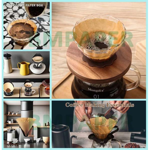 Unbleached Natural Brown Coffee Filter Paper Biodegradable High Temperature 