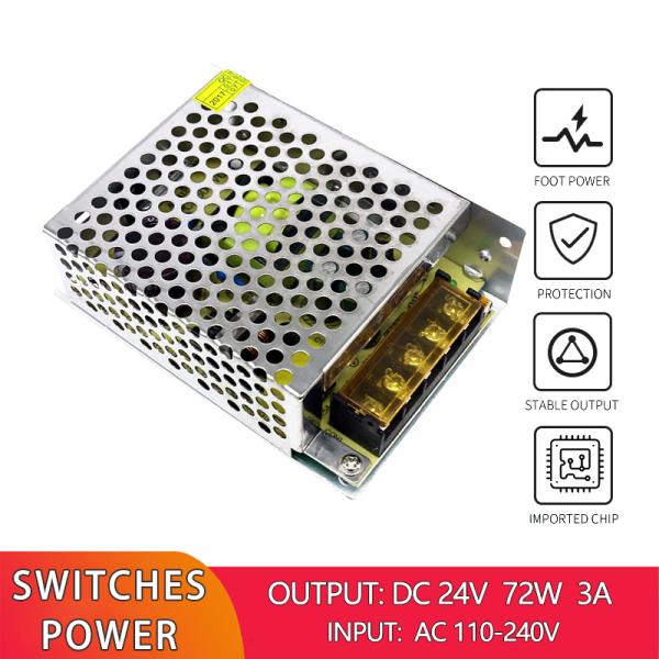 Wide Voltage Switch Power Supply AC 220V To DC 24v 3a 72w With Aluminium Case